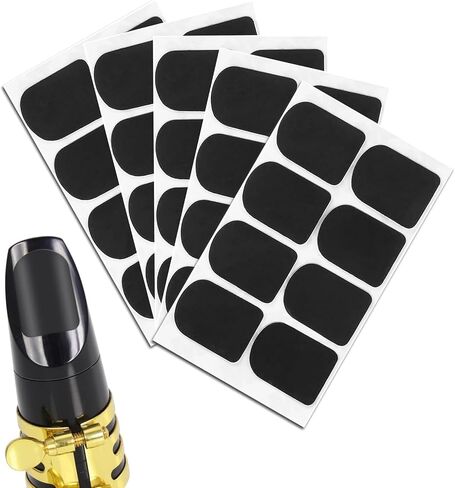 32 Pcs 0.8mm Thick Saxophone and Clarinet Mouthpiece Cushion - Alto/Tenor Sax Mouthpiece Patches Pads Cushions - Oval Rubber Strong Adhesive for Beginners Musicians in Kuwait