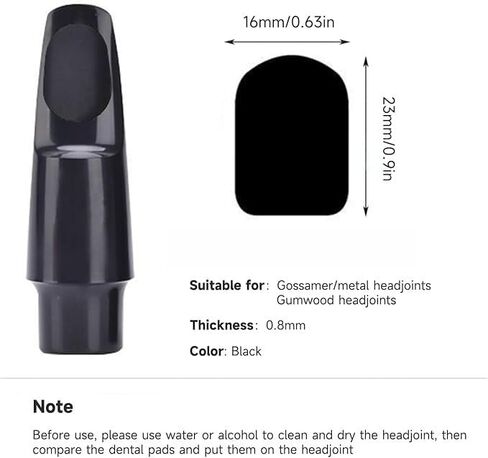 32 Pcs 0.8mm Thick Saxophone and Clarinet Mouthpiece Cushion - Alto/Tenor Sax Mouthpiece Patches Pads Cushions - Oval Rubber Strong Adhesive for Beginners Musicians in Kuwait
