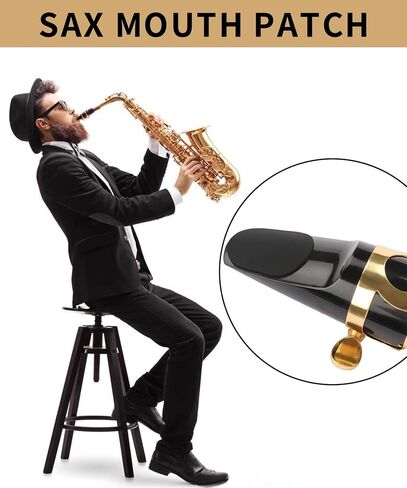 32 Pcs 0.8mm Thick Saxophone and Clarinet Mouthpiece Cushion - Alto/Tenor Sax Mouthpiece Patches Pads Cushions - Oval Rubber Strong Adhesive for Beginners Musicians in Kuwait