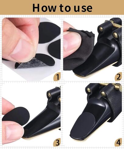 32 Pcs 0.8mm Thick Saxophone and Clarinet Mouthpiece Cushion - Alto/Tenor Sax Mouthpiece Patches Pads Cushions - Oval Rubber Strong Adhesive for Beginners Musicians in Kuwait
