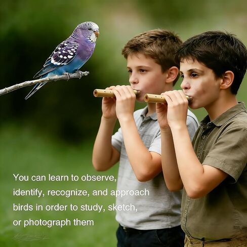 12-Piece Wooden Bird Whistle Set Handcrafted bird whistles- bird watching gifts- For nature enthusiasts, outdoor exploration- and education Includes portable storage pouch | Gifts for bird lovers in Kuwait