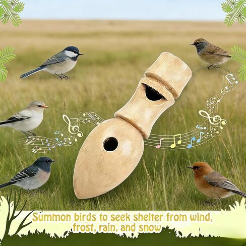 12-Piece Wooden Bird Whistle Set Handcrafted bird whistles- bird watching gifts- For nature enthusiasts, outdoor exploration- and education Includes portable storage pouch | Gifts for bird lovers in Kuwait