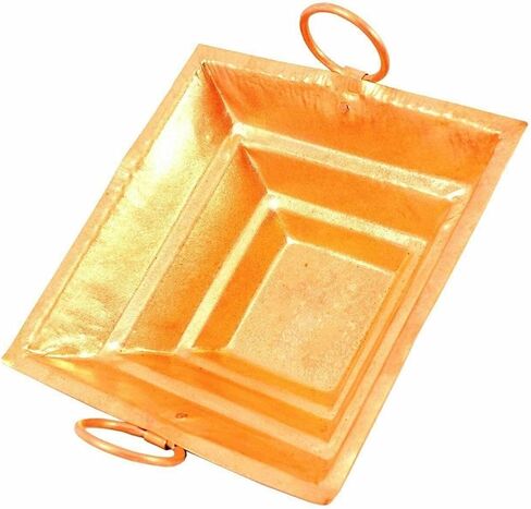 Copper Havan Kund/Agnihotra With Stand & Copper Spoon (Hawankund(8"x8") Length-8",Width-8") in Kuwait