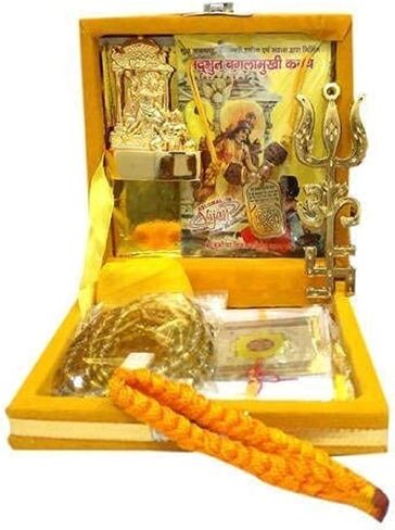 Shri Baglamukhi Kavach Yantra Box for Goddess Baglamukhi Pujan Religious Gift for Home Office Diwali Pooja Item Pack Of 1 in Kuwait