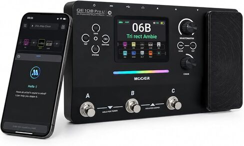 MOOER GE100Pro Li Guitar دواسة متعددة التأثيرات مع شاشة 3.5 بوصة، مساعد نغمة AI، 240 نوعًا من التأثيرات، حلقة، آلة طبل، إضاءة RGB، تطبيق الهاتف المحمول وتحرير الكمبيوتر للمرحلة والتسجيل in Saudi Arabia