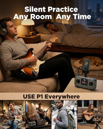 Flatsons P1 Portable Multi Effects Guitar Pedals, 80+ Effects & Amp Modeling, Rechargeable Multi Effects Processor for Electric Guitar, Wireless App Control, OTG Recording & IR Loading in Kuwait