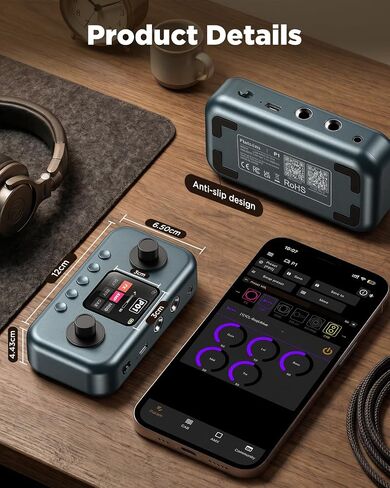Flatsons P1 Portable Multi Effects Guitar Pedals, 80+ Effects & Amp Modeling, Rechargeable Multi Effects Processor for Electric Guitar, Wireless App Control, OTG Recording & IR Loading in Kuwait