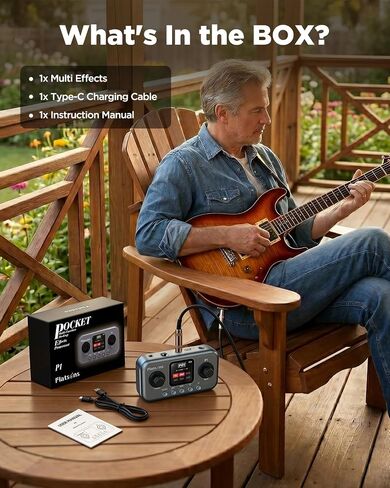 Flatsons P1 Portable Multi Effects Guitar Pedals, 80+ Effects & Amp Modeling, Rechargeable Multi Effects Processor for Electric Guitar, Wireless App Control, OTG Recording & IR Loading in Kuwait