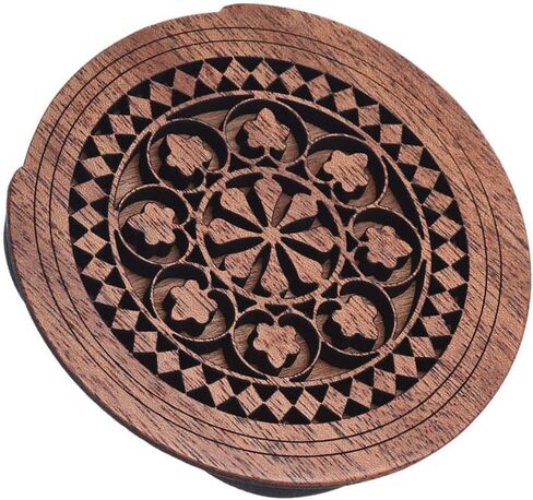 Acoustic Guitar Soundhole Cover, Wooden Sound Hole Cover Block Feedback Buffer For Pickguard with Mahogany Wood for EQ Folk Guitars (3) in Kuwait