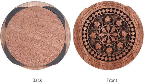 Acoustic Guitar Soundhole Cover, Wooden Sound Hole Cover Block Feedback Buffer For Pickguard with Mahogany Wood for EQ Folk Guitars (3) in Kuwait