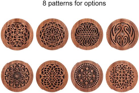 Acoustic Guitar Soundhole Cover, Wooden Sound Hole Cover Block Feedback Buffer For Pickguard with Mahogany Wood for EQ Folk Guitars (3) in Kuwait