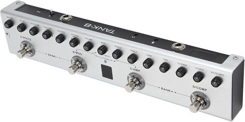 Multi Effects Bass Guitar Pedal, Digital Rechargeable Electric Guitar Effector with 36 Tones, 9 AMP, 8 IR, Customizable Presets for Music Editing in Kuwait