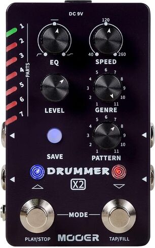 MOOER Drummer X2 Stereo Drum Machine Peda Wireless Guitar System Air P05 for Guitar, Bass, Instruments in Kuwait