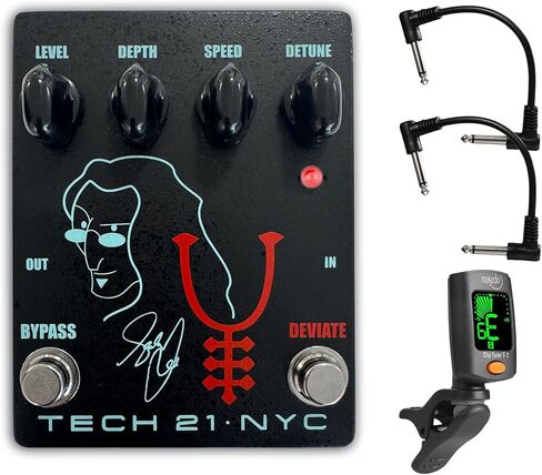 Tech 21 Geddy Lee Amalgamation Signature Chorus Pedal - Bundle with 2 Patch Cables and Tuner in Kuwait