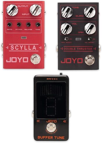 JOYO R-27 Bass Compressor Guitar Pedal, R-28 Bass High Gain Overdrive Effect Pedal and JF-19 Buffer Tuner Pedal in Kuwait