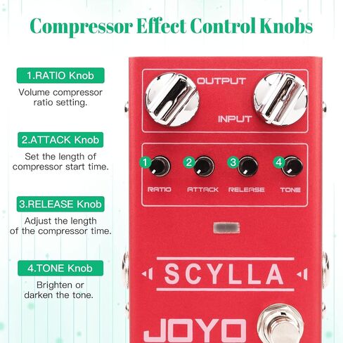 JOYO R-27 Bass Compressor Guitar Pedal, R-28 Bass High Gain Overdrive Effect Pedal and JF-19 Buffer Tuner Pedal in Kuwait