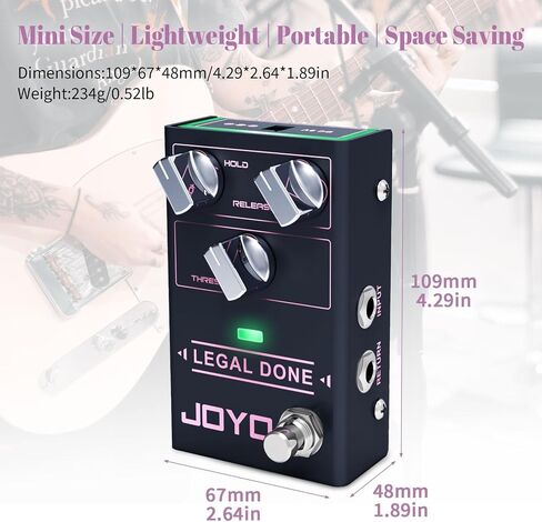 JOYO Noise Gate Pedal (LEGAL DONE R-23) Bundle with JOYO DC 9V 500mA Guitar Pedal Power Supply Adapter in Kuwait