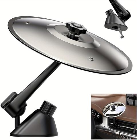Car Vent Cymbal Mini Crash for Dashboard Beats, Turn Traffic Jams into Jam Sessions Ideal for Drummers & Music Fans(Silver, 5.5") in Kuwait
