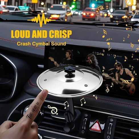 Car Vent Cymbal Mini Crash for Dashboard Beats, Turn Traffic Jams into Jam Sessions Ideal for Drummers & Music Fans(Silver, 5.5") in Kuwait
