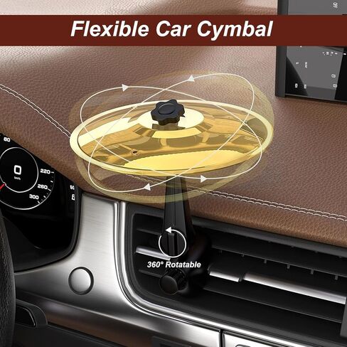 Car Vent Cymbal Mini Crash for Dashboard Beats, Turn Traffic Jams into Jam Sessions Ideal for Drummers & Music Fans(Silver, 5.5") in Kuwait