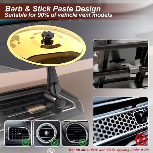 Car Vent Cymbal Mini Crash for Dashboard Beats, Turn Traffic Jams into Jam Sessions Ideal for Drummers & Music Fans(Silver, 5.5") in Kuwait