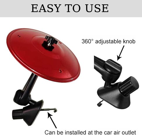 Car Crash Cymbal Air Vent, Mini Metal Drum Cymbals for Car Dashboard, Funny Musical Instruments Gadget Gift for Drummer Drivers, Suitable for All Vehicles (Red) in Kuwait