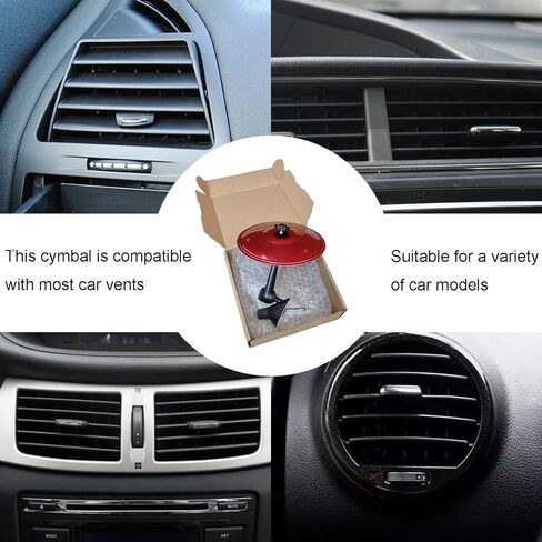Car Crash Cymbal Air Vent, Mini Metal Drum Cymbals for Car Dashboard, Funny Musical Instruments Gadget Gift for Drummer Drivers, Suitable for All Vehicles (Red) in Kuwait
