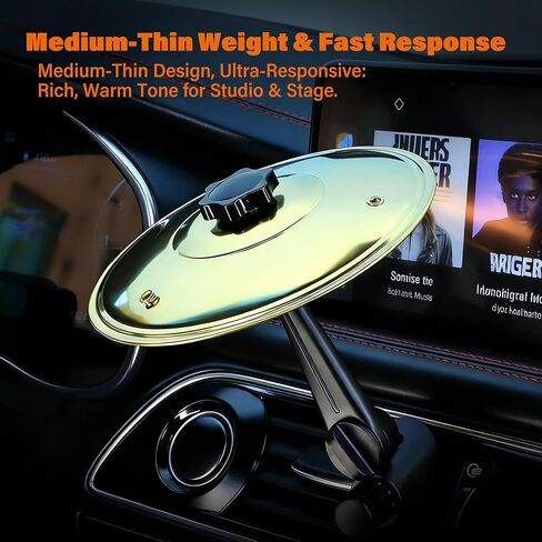 Car Air Vent Musical Cymbal Kit - Mini Crash Cymbal + Drum Stick, Playful Accessory for Music Enthusiasts, Sturdy Compact Fit for Most Cars (Gold) in Kuwait