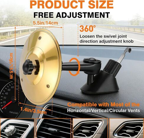 Car Air Vent Musical Cymbal Kit - Mini Crash Cymbal + Drum Stick, Playful Accessory for Music Enthusiasts, Sturdy Compact Fit for Most Cars (Gold) in Kuwait