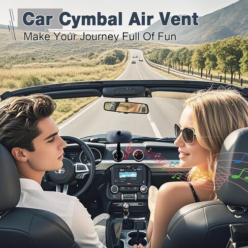 YEZriler Car Cymbal Air Vent, Mini Cymbal for Car, Car Symbol Drum Air Vent for Music Lovers, Mini Car Drum Rhythm Toy for All Vehicles - Black in Kuwait