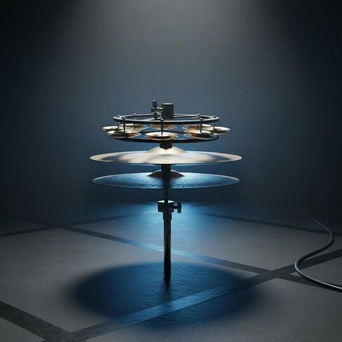 Cymbal Sound Enhancer Double Row Cymbal-topHat No Mounts Needed Percussion Gear for Drummers, Single Layer Brass Cymbal Bell in Saudi Arabia