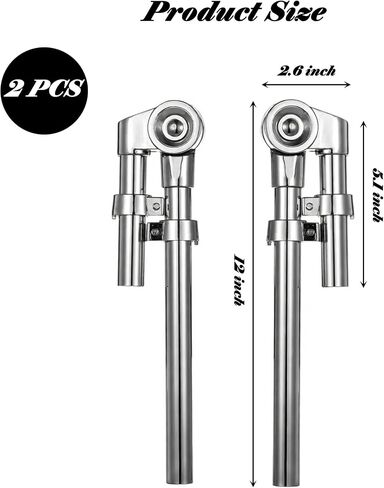 2 PCS Tom Drum Mount Brackets, Adjustable Tom Holder Arm, Sturdy Metal Mounting Stand for Tom Drums, Replacement Percussion Accessories in Saudi Arabia