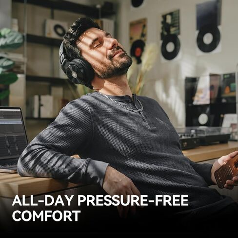 OneOdio Studio Max 2 Wireless DJ Headphones, 9ms Low Latency Hi-Res Audio Over Ear Studio Headphones with LDAC, 120H Playtime, Bluetooth Headphones Support 3.5MM 6.35MM for Guitar Keyboard in Saudi Arabia