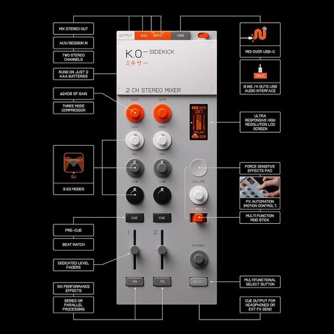 teenage engineering EP–136 K.O.–SIDEKICK standalone 2 channel stereo dj mixer, audio interface ad built-in fx in Saudi Arabia