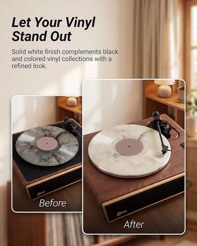 Acrylic Turntable Mat, Premium White Vinyl Slipmat Designed for All 12 in LPs, 295 mm Anti Static HiFi Platter Mat with Precision Fit and Smooth Handling, Record Player Accessories in Saudi Arabia