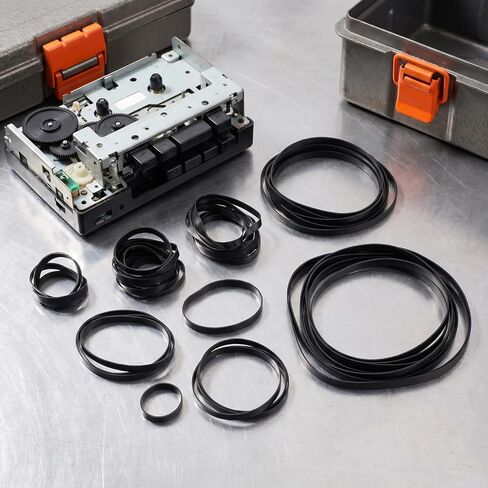 50Pcs Cassette Player Belts Rubber Flat Drive Belt Replacement Kit 40-135mm 4mm Width for Record Player Turntable VCR DVD Machines Electronic Devices Repair in Saudi Arabia