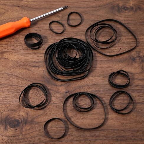 50Pcs Cassette Player Belts Rubber Flat Drive Belt Replacement Kit 40-135mm 4mm Width for Record Player Turntable VCR DVD Machines Electronic Devices Repair in Saudi Arabia
