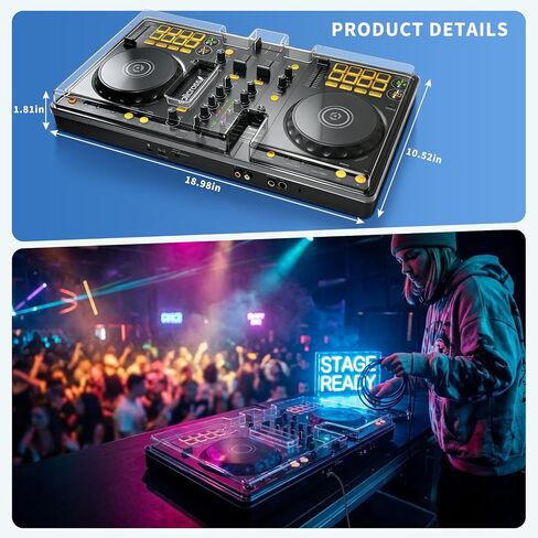 Dust Cover for Pioneer DDJ FLX4, It Prevents Dust from Entering the DDJ FLX4 Case, No Need to Disconnect the Cable, Protects Against Accidental Touches-Clear in Kuwait