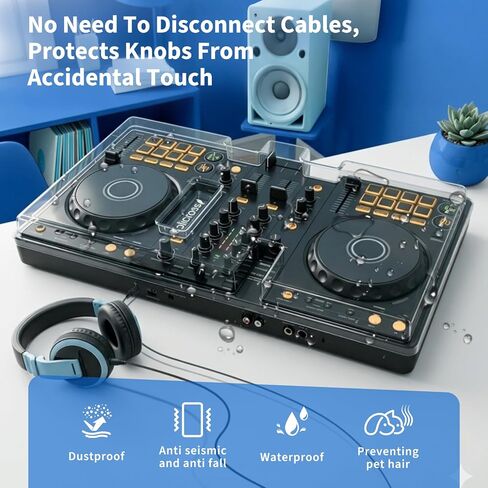 Dust Cover for Pioneer DDJ FLX4, It Prevents Dust from Entering the DDJ FLX4 Case, No Need to Disconnect the Cable, Protects Against Accidental Touches-Clear in Kuwait