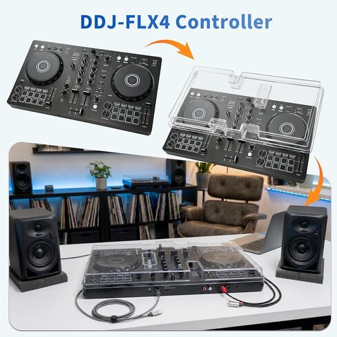 Dust Cover for Pioneer DDJ FLX4, It Prevents Dust from Entering the DDJ FLX4 Case, No Need to Disconnect the Cable, Protects Against Accidental Touches-Clear in Kuwait