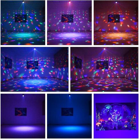 Laucnpty Disco Ball Party Lights Sound Activated Strobe DJ Stage Lighting for Indoor Room Outdoor Dance Floor Parties Birthday Rave Home Karaoke Halloween Christmas Wedding Show Bar Club Decorations in Kuwait