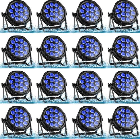 14LED Par Lights، يمكن إضاءة Par في الهواء الطلق، RGBW 4in1 Stage Light، 210W DMX Control Wash Uplight Strobe Effect للأحداث، المسرح، الزفاف، الكنيسة، الحفلات، الحديقة، المبنى (4 عبوات) in Kuwait