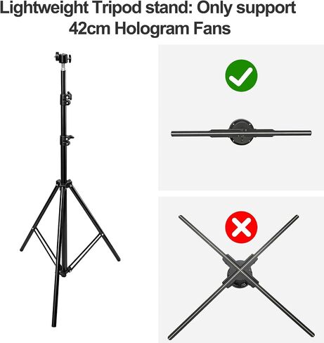 3D Hologram Fan Tripod Stand,Fits for 16.5inch Hologram Projector,Adjustable Hight 24 to 71 Inches,Suitable for Store Display,Events and Shows(Only for 42cm/16.5inch) in Kuwait
