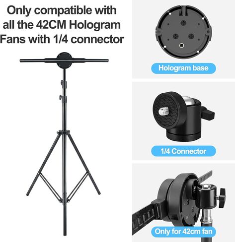 3D Hologram Fan Tripod Stand,Fits for 16.5inch Hologram Projector,Adjustable Hight 24 to 71 Inches,Suitable for Store Display,Events and Shows(Only for 42cm/16.5inch) in Kuwait