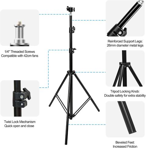 3D Hologram Fan Tripod Stand,Fits for 16.5inch Hologram Projector,Adjustable Hight 24 to 71 Inches,Suitable for Store Display,Events and Shows(Only for 42cm/16.5inch) in Kuwait