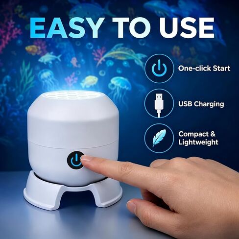 Projector Night Light for Kids Room with Dynamic Sleep Aid Themes of Ocean,Multiple Brightness Levels Dimming & 360° Adjustable Angle, USB Charging, Ideal Gift for Boys Girls Ages 4-10,Birthday Gifts in Kuwait