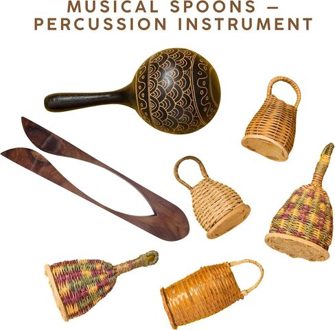 Musical Spoons for Percussion – Handcrafted 9" Rosewood Rhythm Spoon Instrument for Folk & Celtic Music – Easy to Play, Great for Festivals & Gift for All Ages in Kuwait