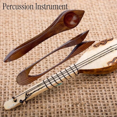 Musical Spoons for Percussion – Handcrafted 9" Rosewood Rhythm Spoon Instrument for Folk & Celtic Music – Easy to Play, Great for Festivals & Gift for All Ages in Kuwait