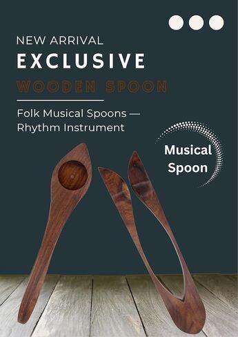 Musical Spoons for Percussion – Handcrafted 9" Rosewood Rhythm Spoon Instrument for Folk & Celtic Music – Easy to Play, Great for Festivals & Gift for All Ages in Kuwait