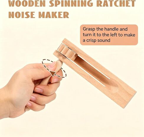 2PCS Matracas Mexicanas, Wooden Noise Maker, Matraca Noise Maker with Traditional Design, Handheld Percussion Instrument, Wooden Spinning Rattle Ratchet Noise Maker for Games, Parties and Sports in Kuwait